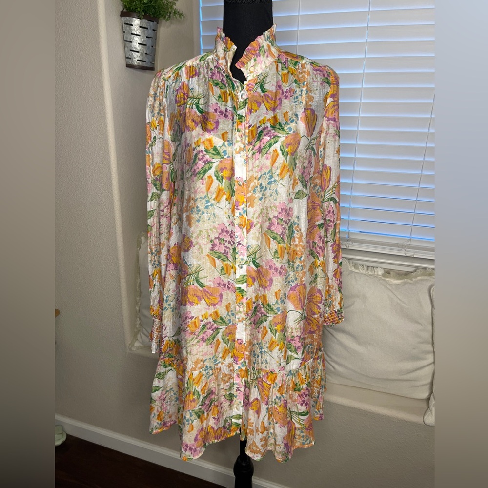 Fate With Love Floral Tiered Long-Sleeve Mini Dress - Boho Cottagecore - Picture 2 of 8
